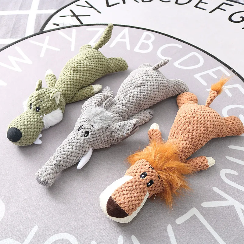 Plush Cartoon Dog Toy – Squeaky Chew Toy for Small Dogs, Teeth Grinding & Fun Playtime - Image 2