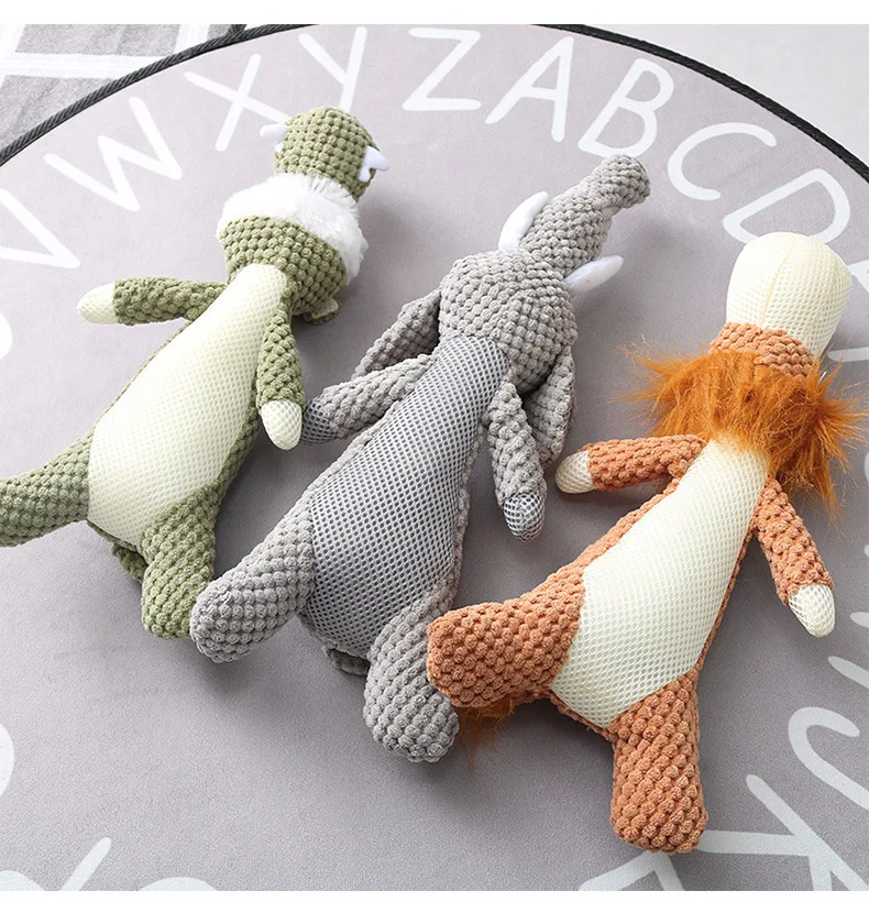 Plush Cartoon Dog Toy – Squeaky Chew Toy for Small Dogs, Teeth Grinding & Fun Playtime - Image 4