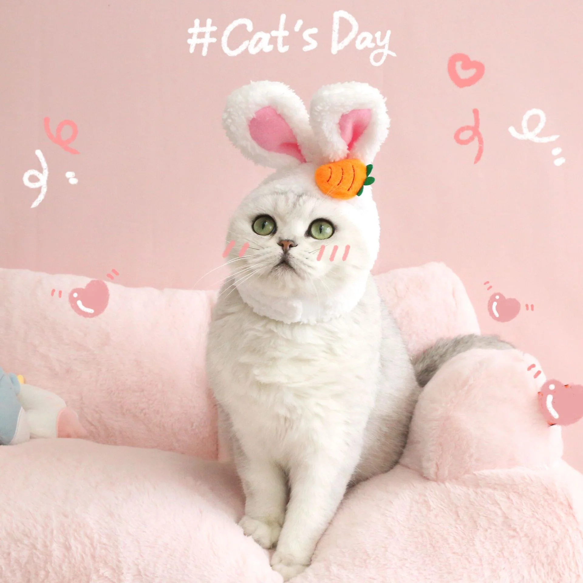 Plush Cartoon Rabbit Ears Cute Pet Headwear - Image 3