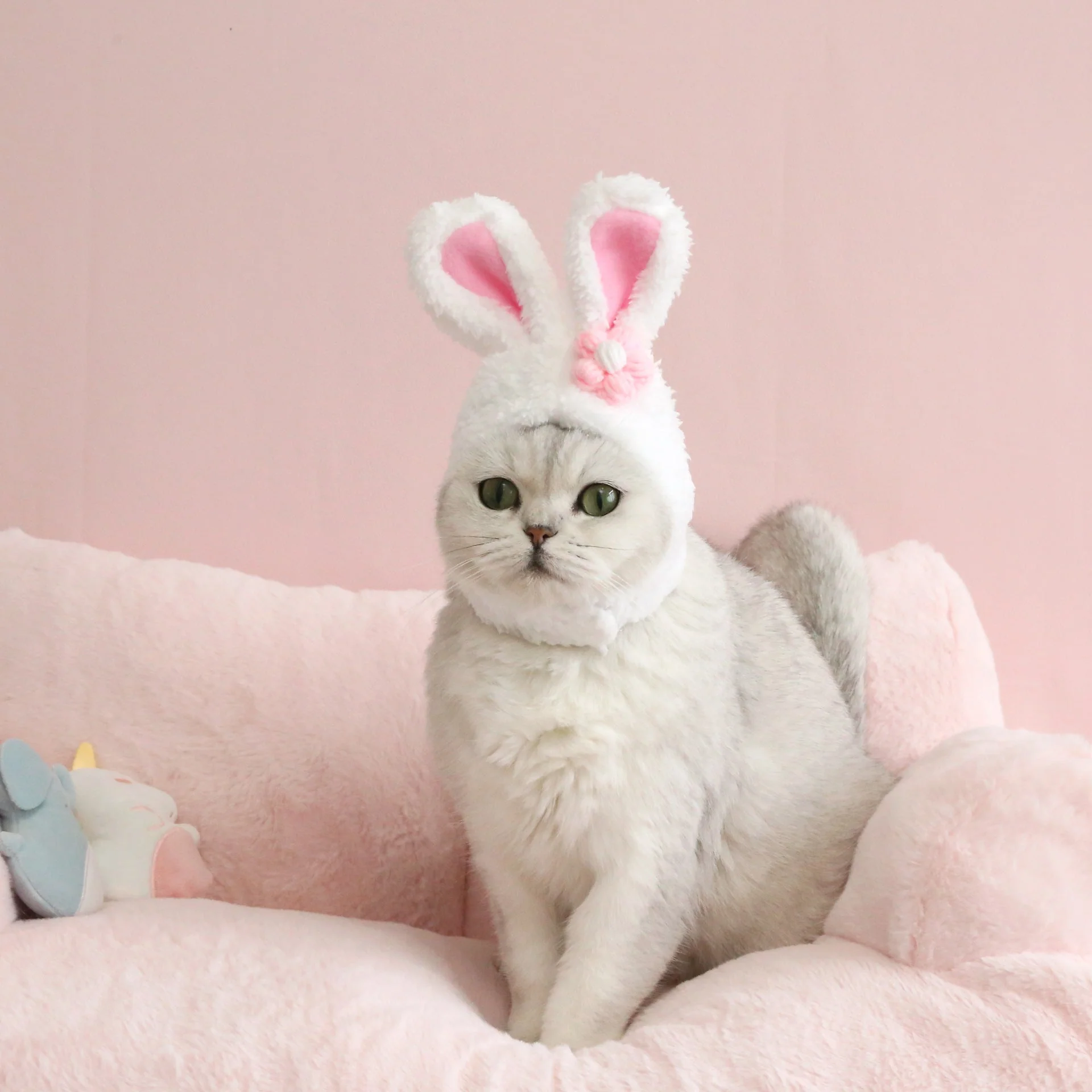 Plush Cartoon Rabbit Ears Cute Pet Headwear - Image 4