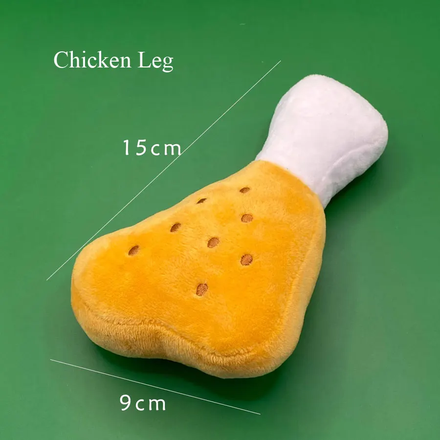 Plush Dog Toys – Squeaky Ice Cream, Fries & Hamburger Set - Image 18