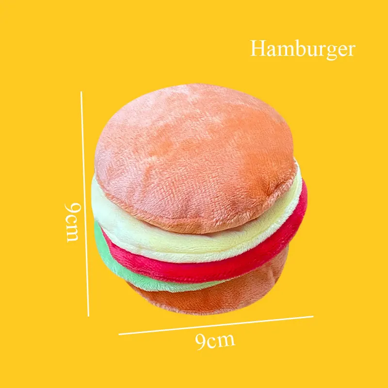 Plush Dog Toys – Squeaky Ice Cream, Fries & Hamburger Set - Image 20