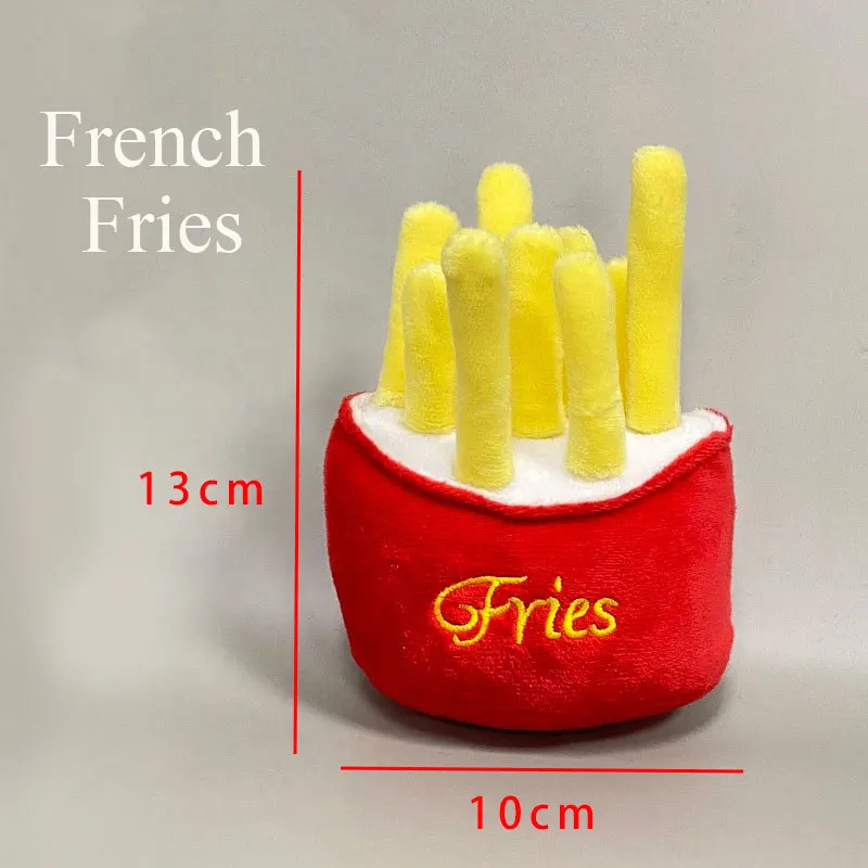 Plush Dog Toys – Squeaky Ice Cream, Fries & Hamburger Set - Image 21