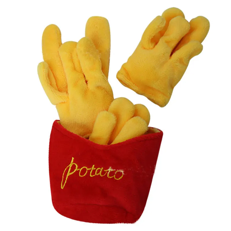 Plush Dog Toys – Squeaky Ice Cream, Fries & Hamburger Set - Image 5
