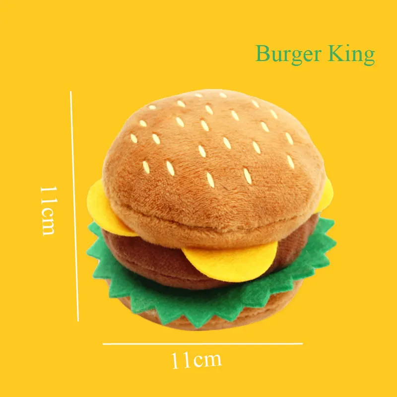 Plush Dog Toys – Squeaky Ice Cream, Fries & Hamburger Set - Image 8