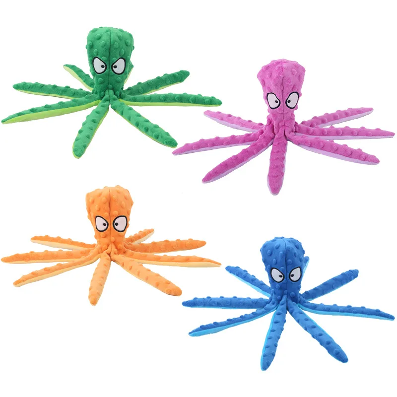 Plush Octopus Dog Toy – Bite Resistant, Squeaky & Interactive - Image 3