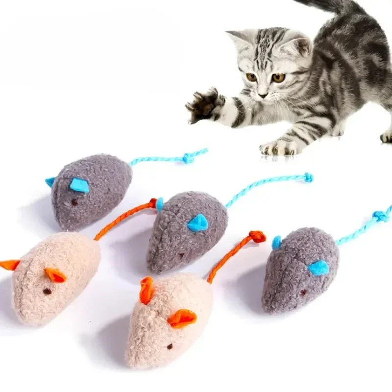 Plush Rat Cat Toy Set – 3/7PCS Durable Linen Indoor Play - Image 3