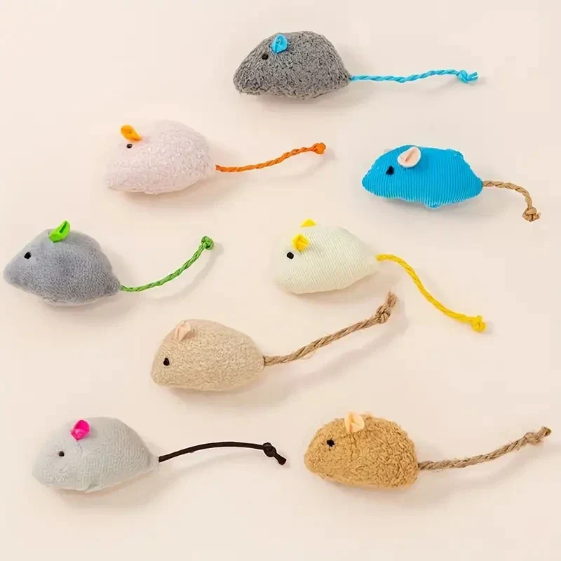 Plush Rat Cat Toy Set – 3/7PCS Durable Linen Indoor Play - Image 7