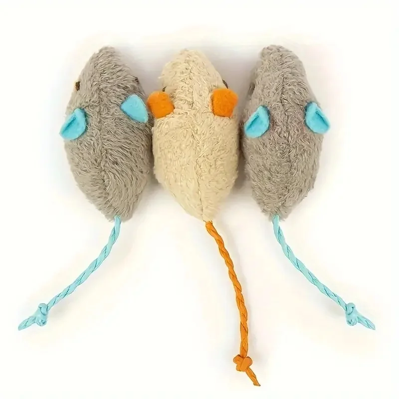 Plush Rat Cat Toy Set – 3/7PCS Durable Linen Indoor Play - Image 8