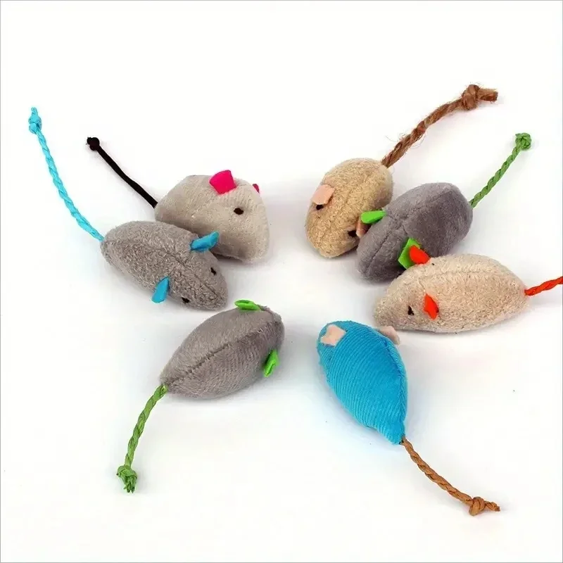 Plush Rat Cat Toy Set – 3/7PCS Durable Linen Indoor Play - Image 9
