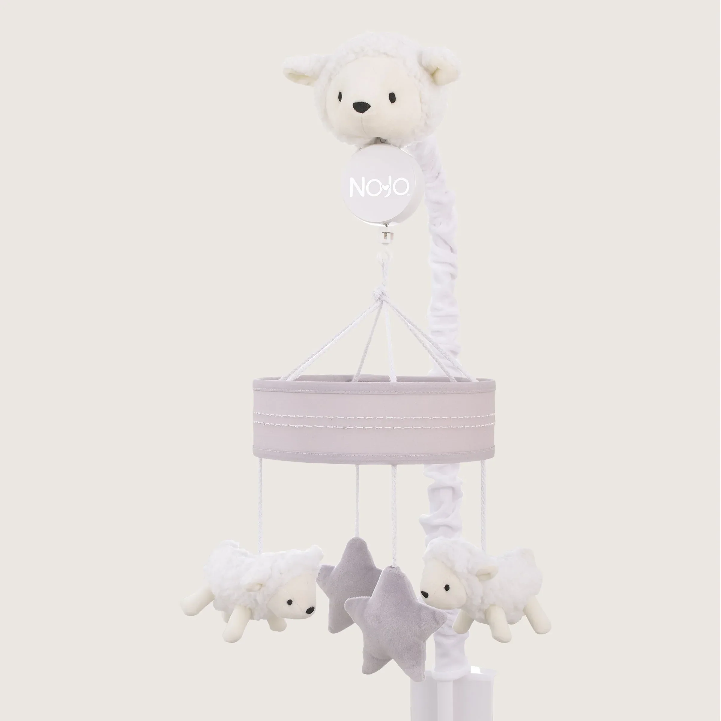 Plush Sheep Ivory and Gray Stars and Sheep Musical Mobile - Image 2