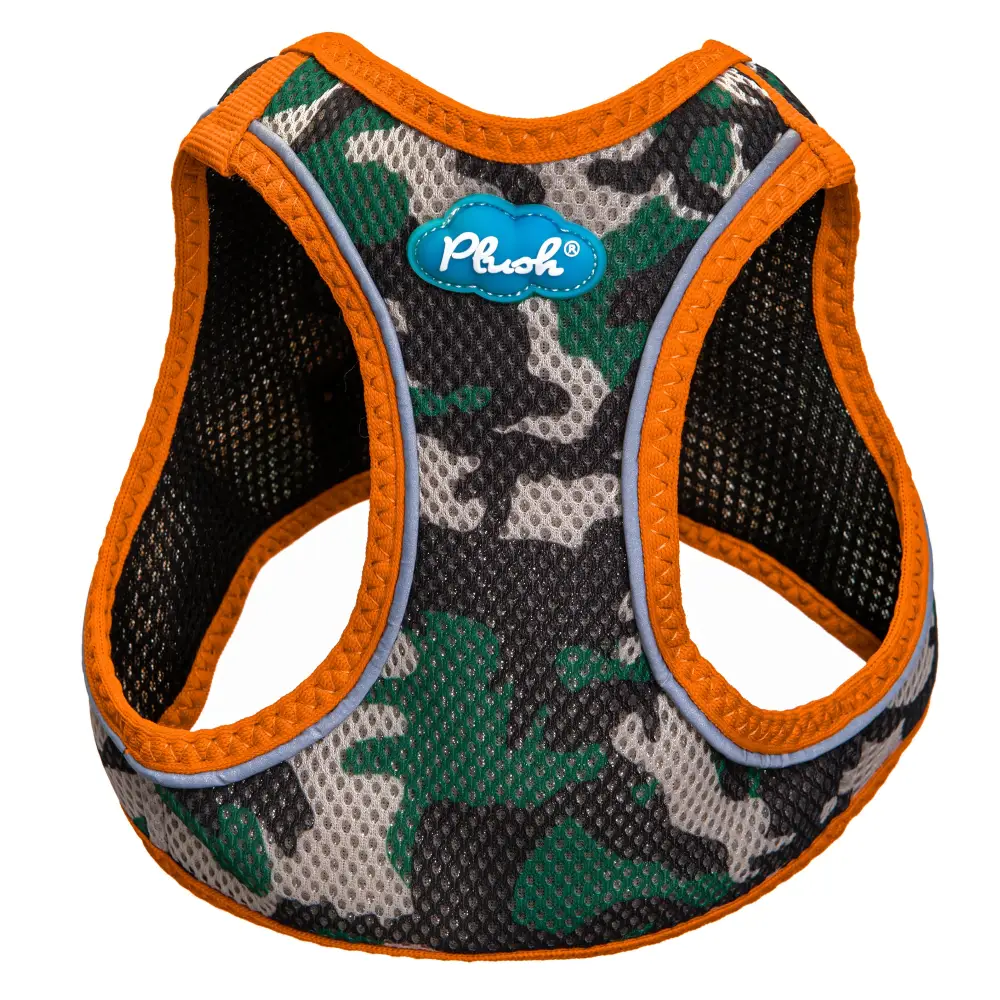 Plush Step In Air Mesh Harness - Camo/Orange - Image 2