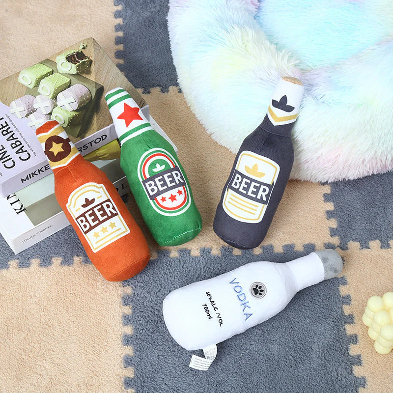 Plush Stuffed Vodka Squeaky Sounding Molar Toy - Image 3