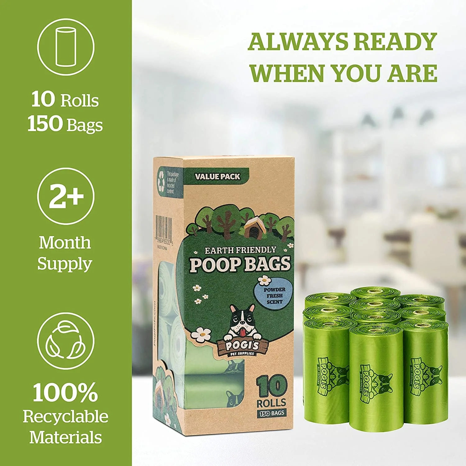 Pogi’S Dog Poop Bags - 10 Rolls (150 Doggie Poop Bags) - Image 2