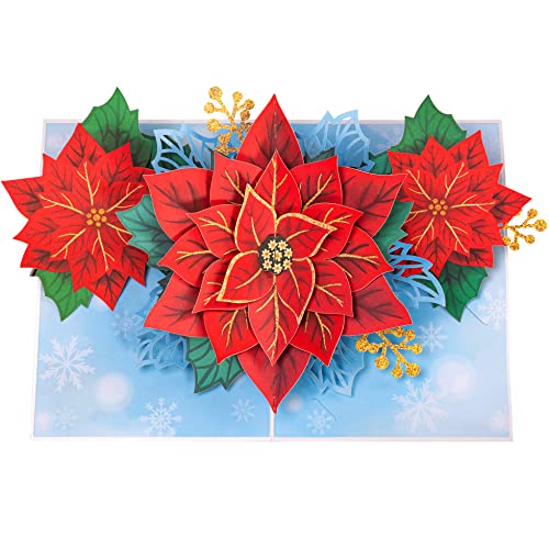 Poinsettia Flower Pop Up Christmas Card - Image 4