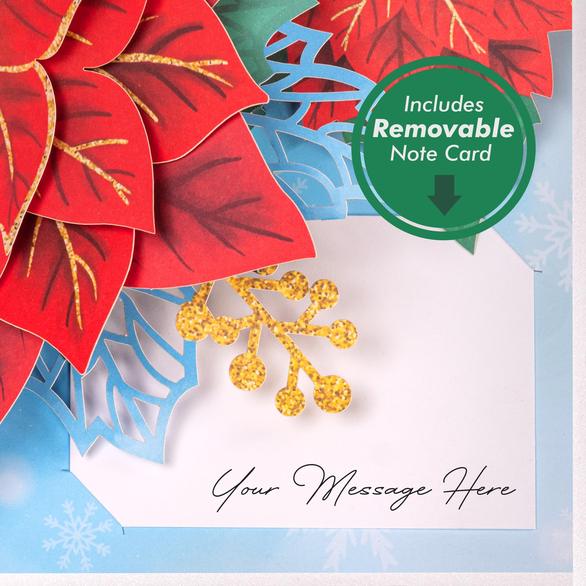 Poinsettia Flower Pop Up Christmas Card - Image 5