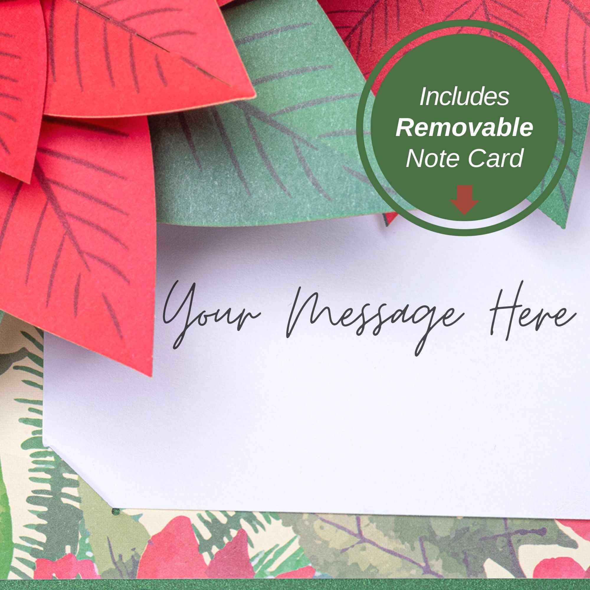 Poinsettia Pop Up Christmas Card - Image 7