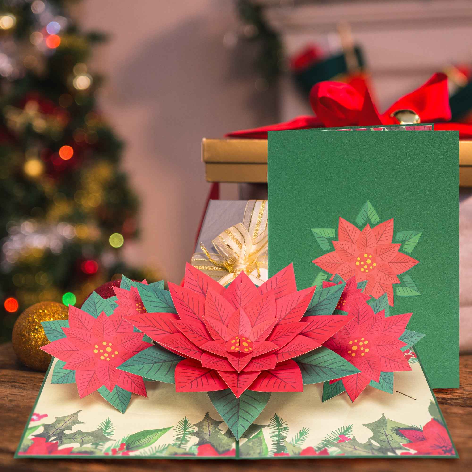 Poinsettia Pop Up Christmas Card - Image 8
