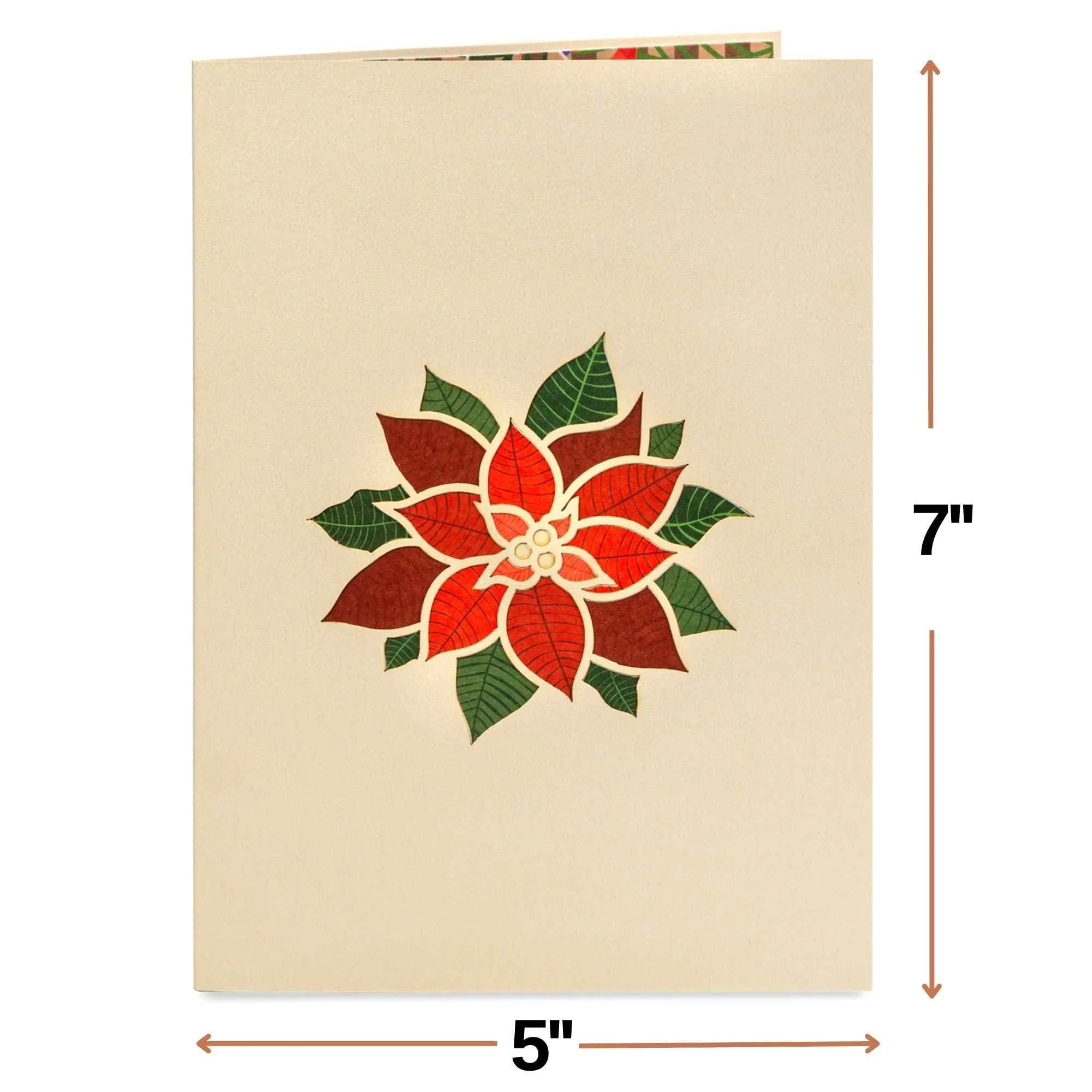 Poinsettias Plant Pop Up Card - Image 2