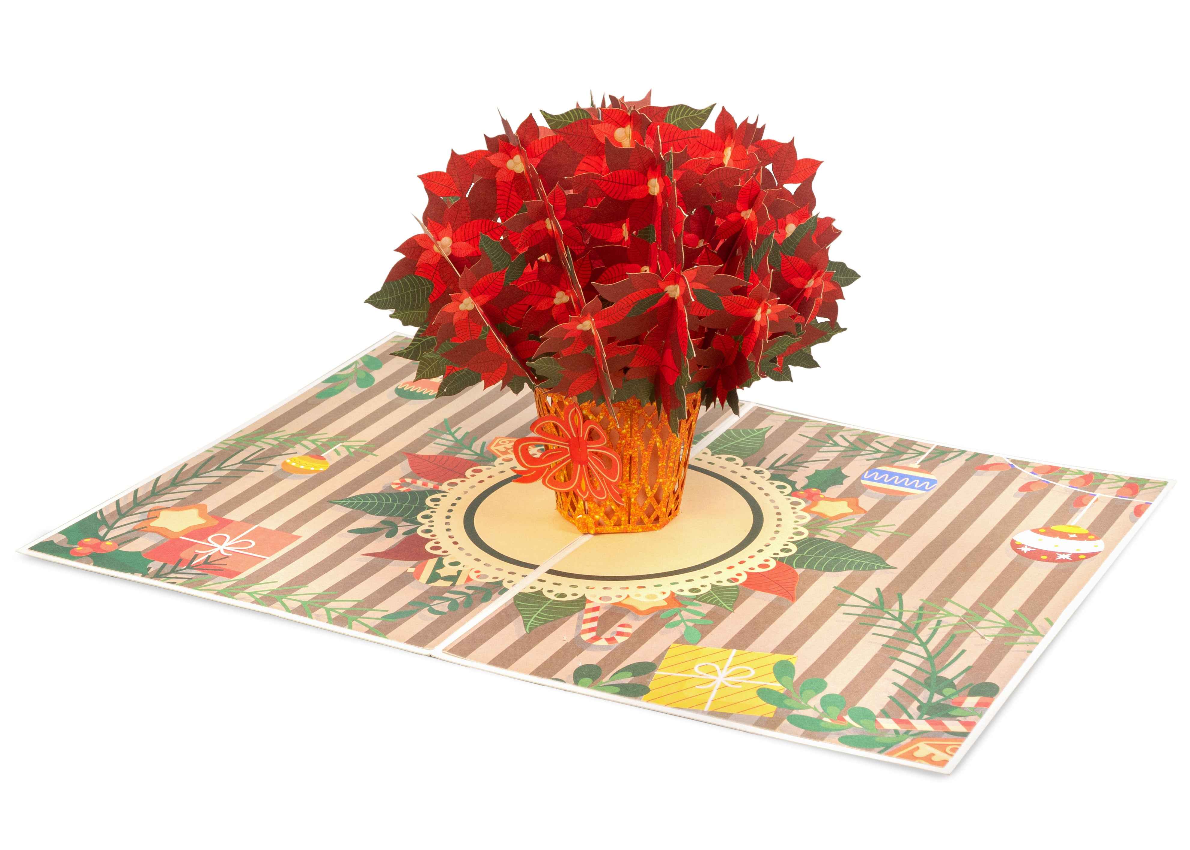 Poinsettias Plant Pop Up Card - Image 3
