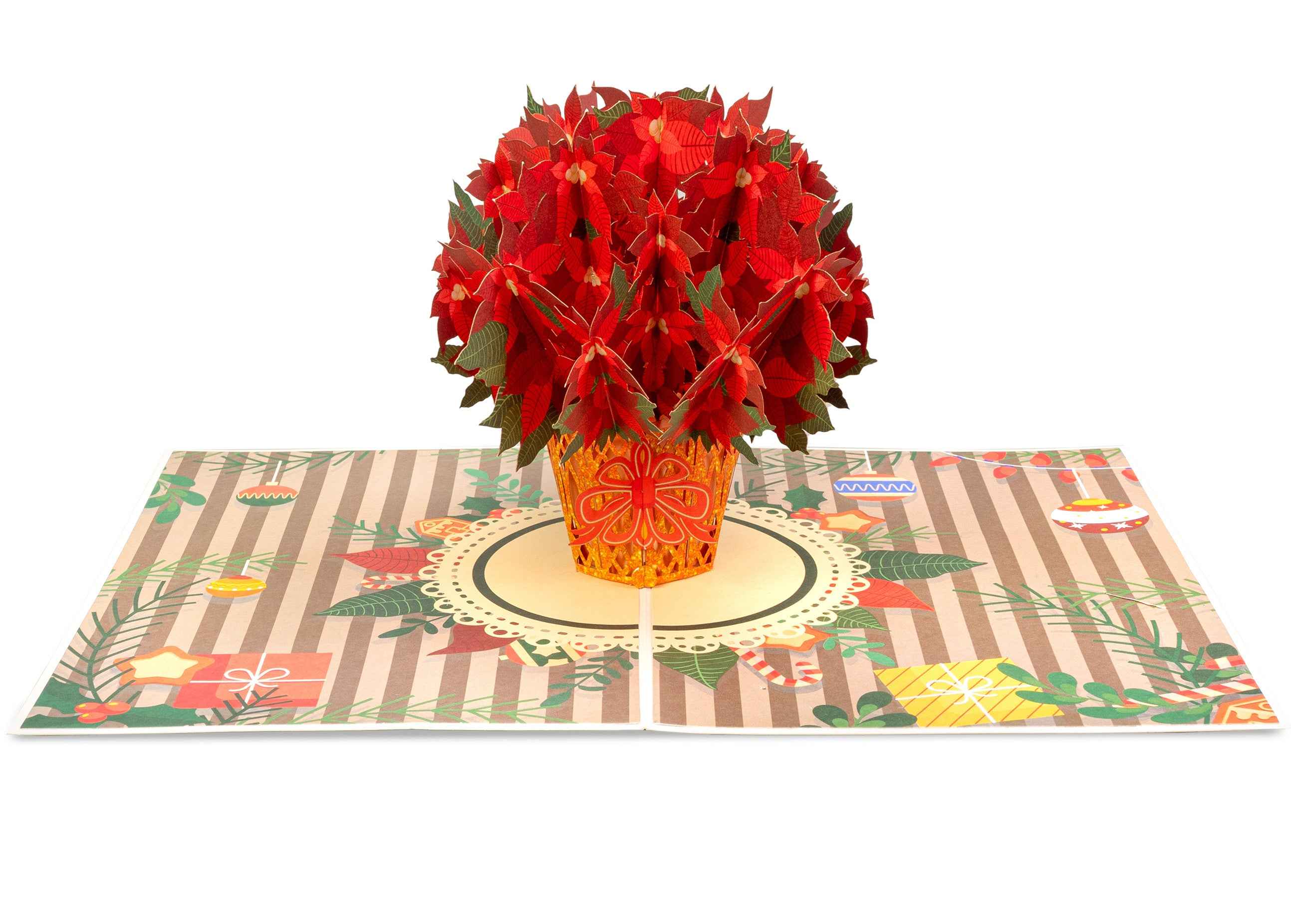 Poinsettias Plant Pop Up Card - Image 4
