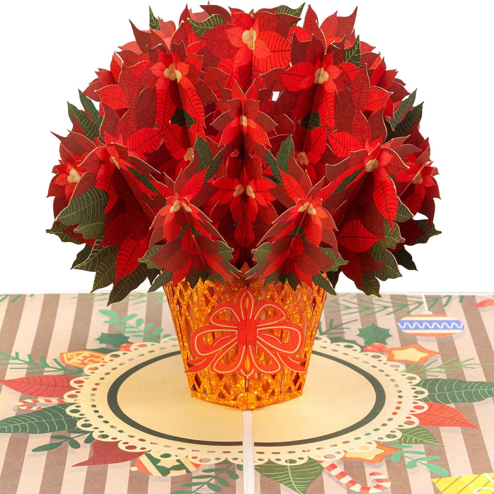 Poinsettias Plant Pop Up Card - Image 5