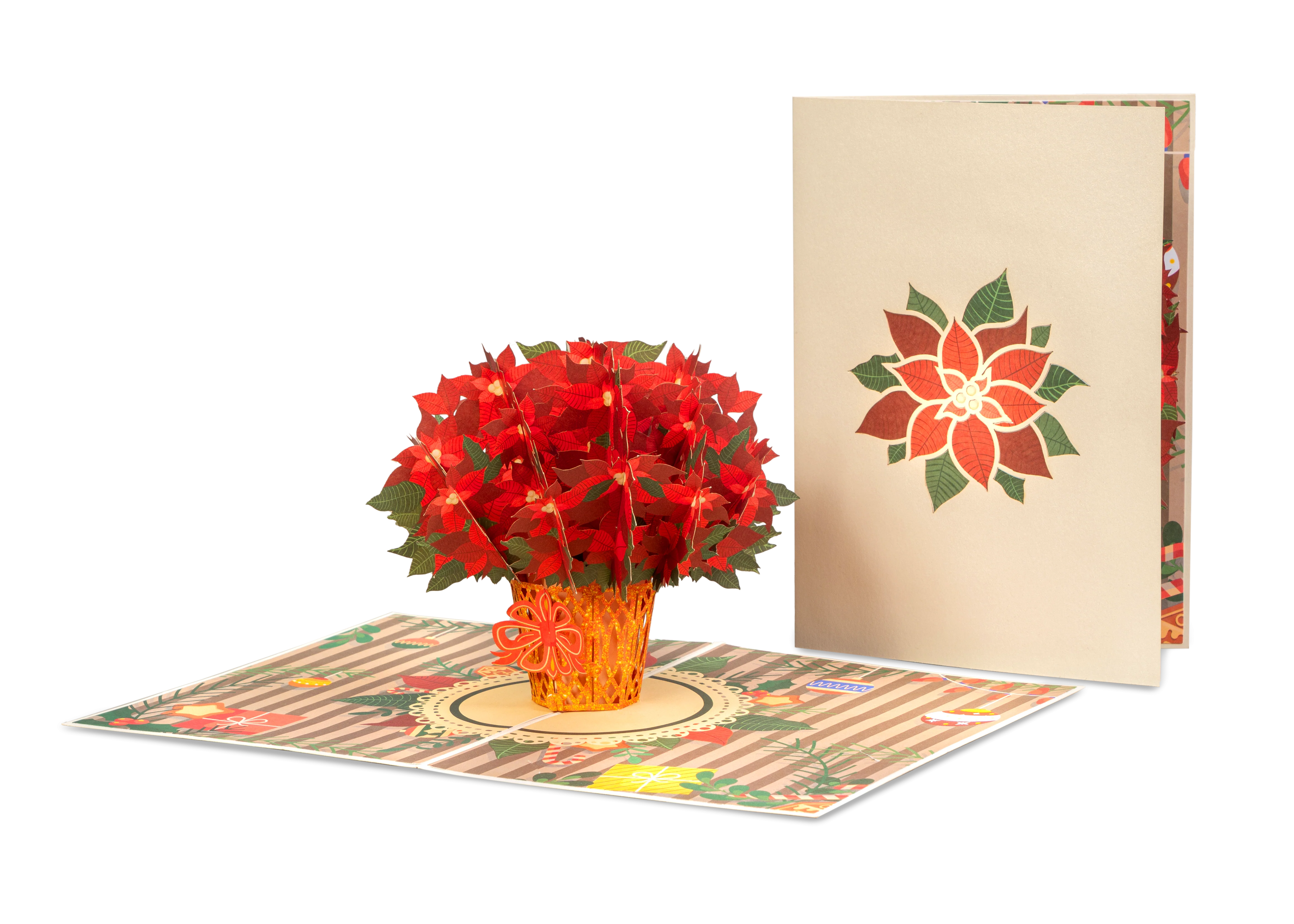 Poinsettias Plant Pop Up Card - Image 6