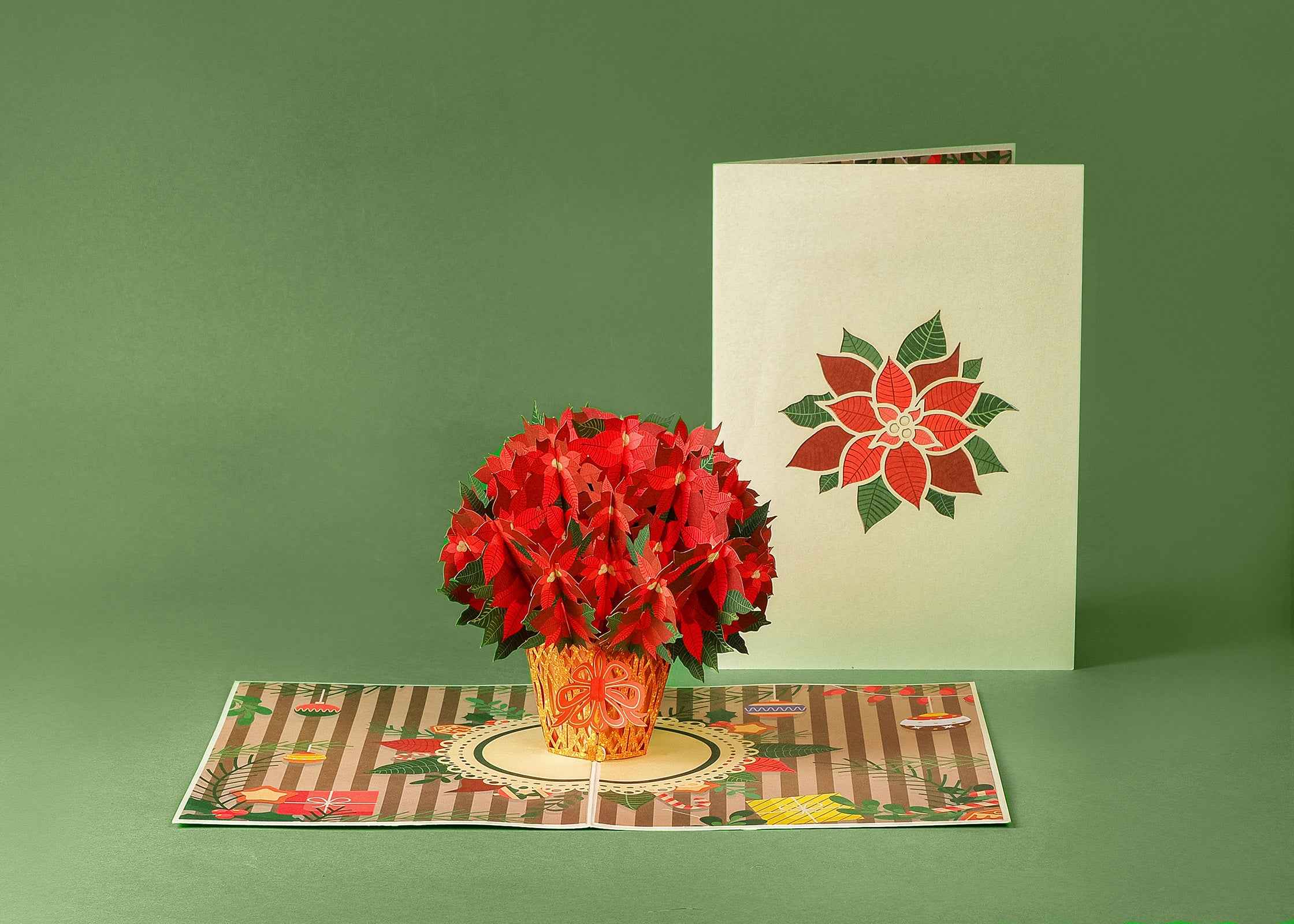 Poinsettias Plant Pop Up Card - Image 7