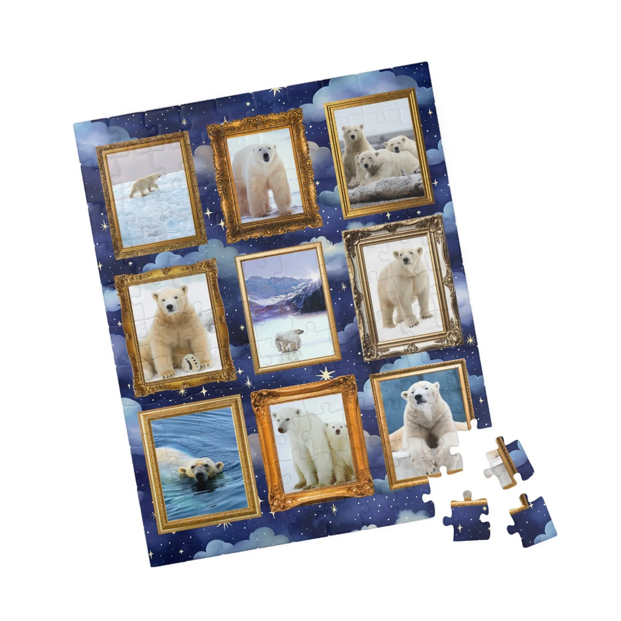 Polar Bear Puzzle with Clouds - Image 2