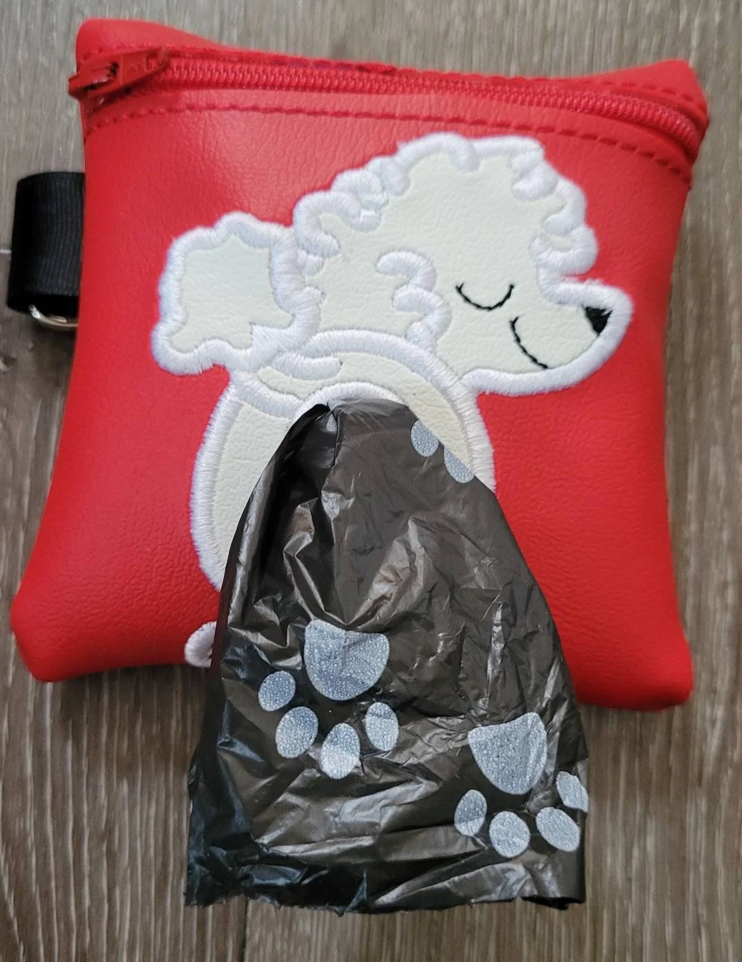 Poodle Poop Bag Pouch - gift for dog lover - Zippered poop bag holder-  Gift for Dog Walker - veterinarian - dog groomer - Image 2