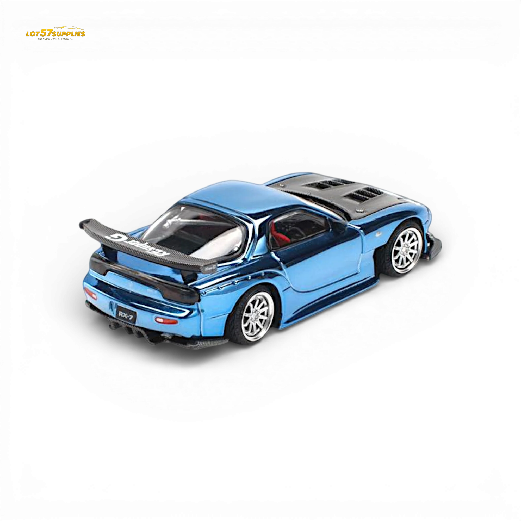 Pop Race Mazda RX-7 Re-Amemiya Blue Chrome 1:64 - Image 3