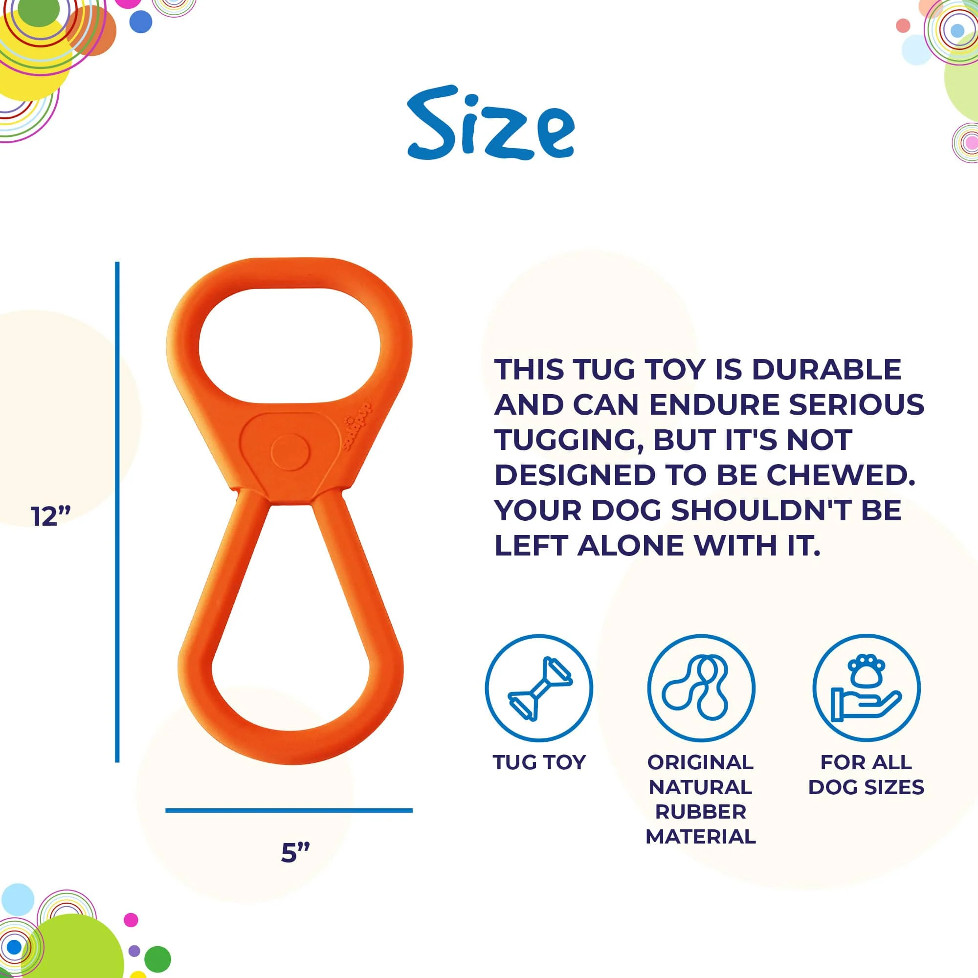 Pop Top Rubber Tug Toy for Interactive Play | Heavy Chewers | USA Made | SodaPup - Image 4