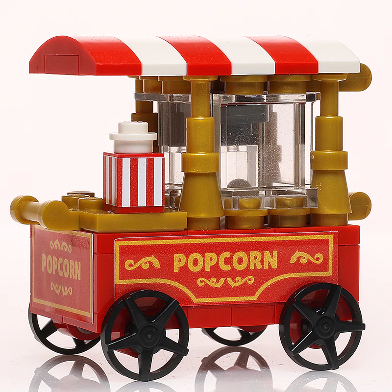 Popcorn Vending Cart Building Set made using LEGO parts - Image 2