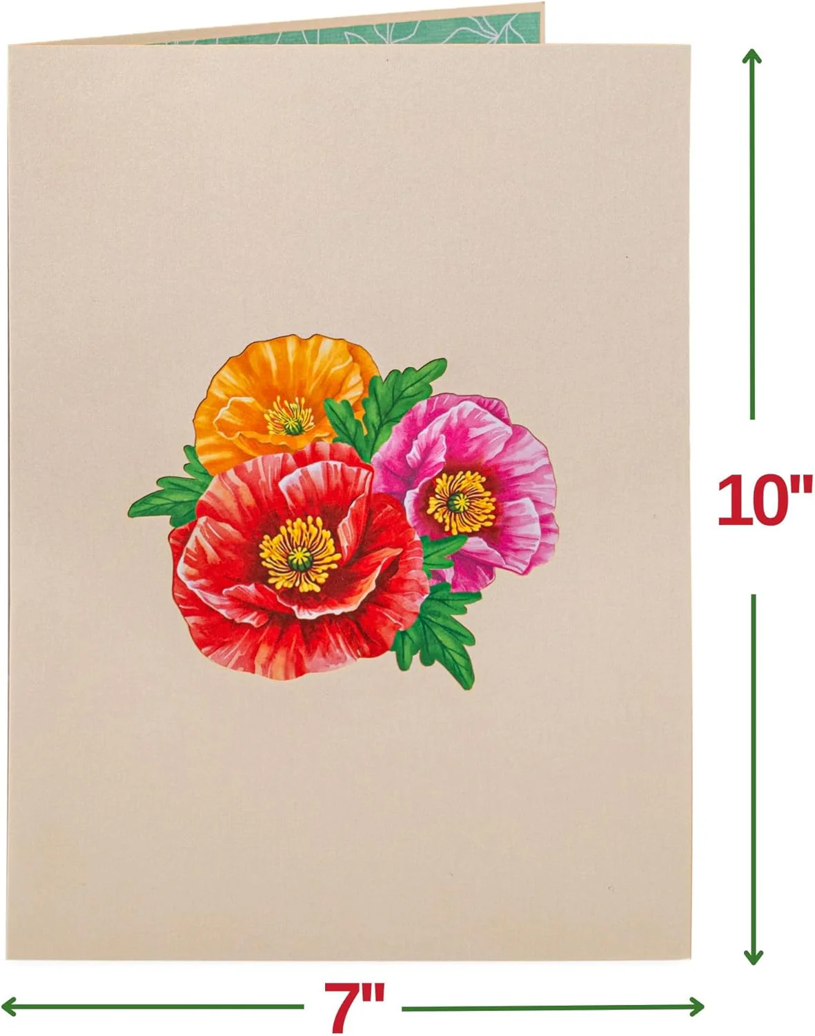 Poppy Blooms Pop Up Flower Bouquet Card - Image 2