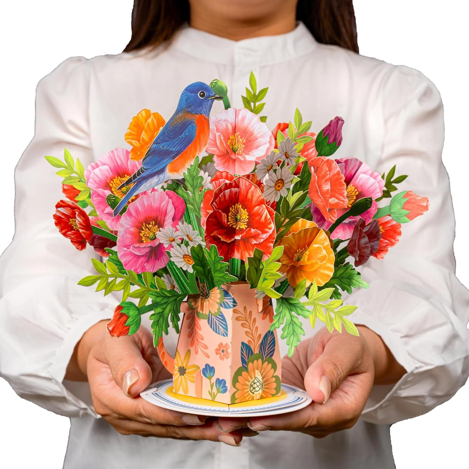 Poppy Blooms Pop Up Flower Bouquet Card - Image 3