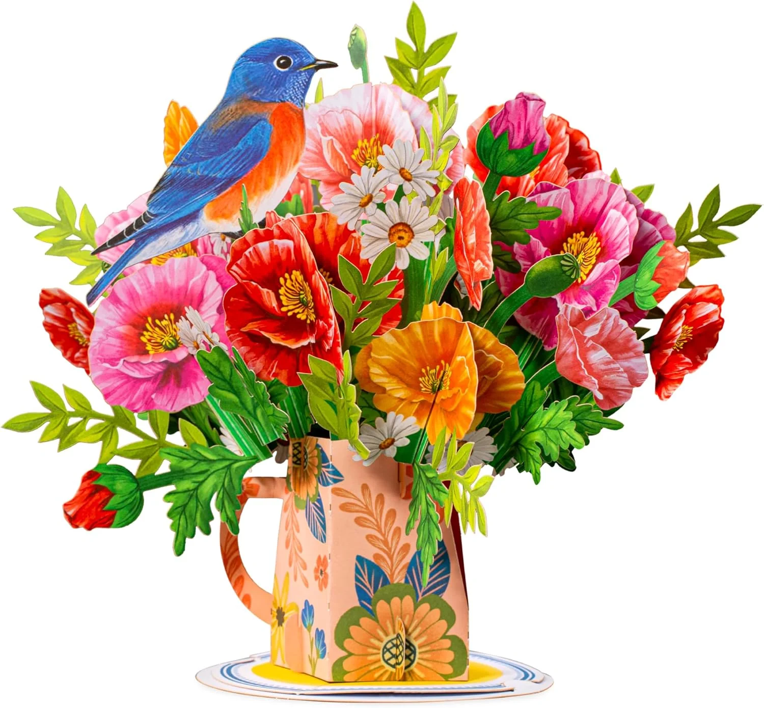 Poppy Blooms Pop Up Flower Bouquet Card - Image 4