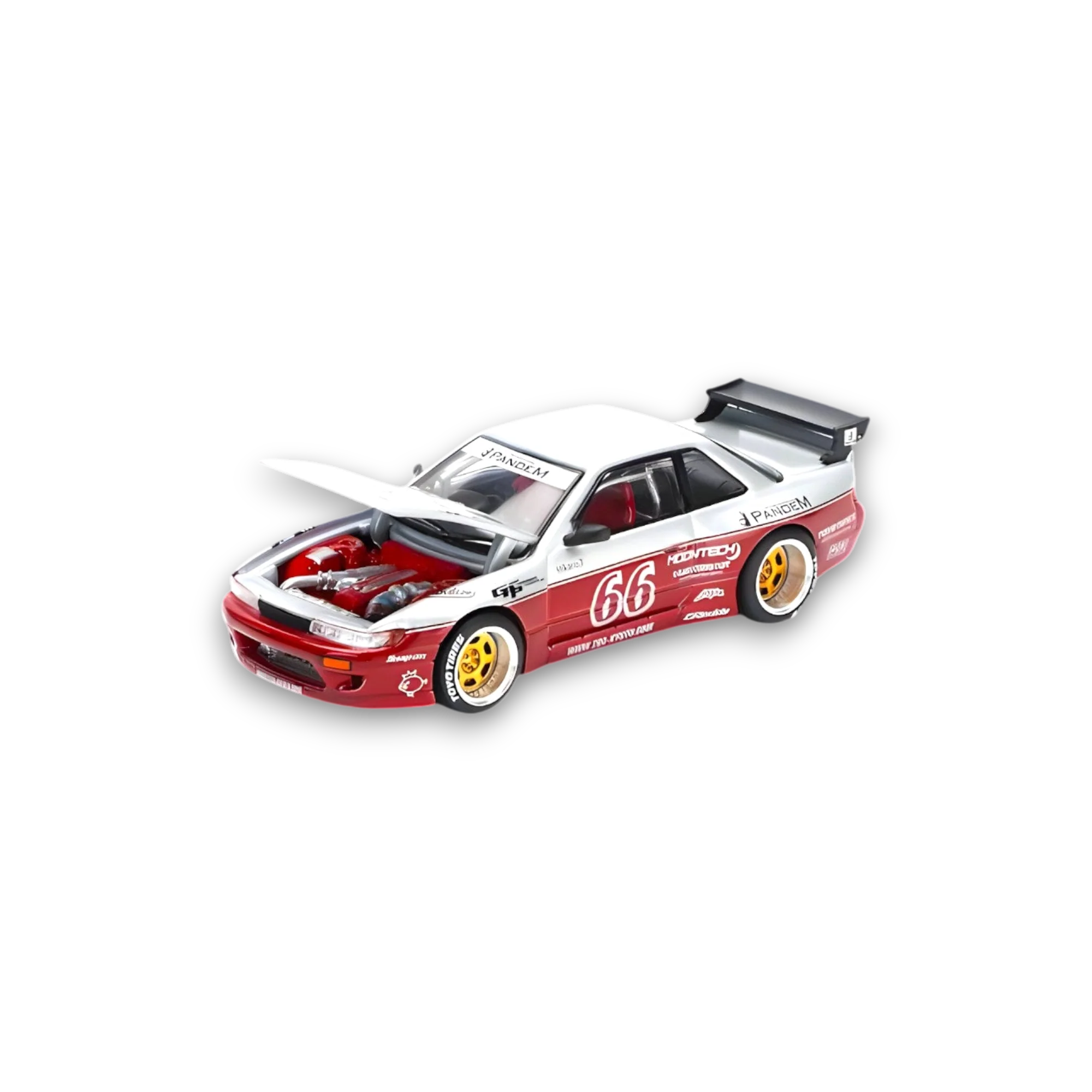 PopRace PANDEM SILVIA S13 Moontech Red 1:64 - Image 2