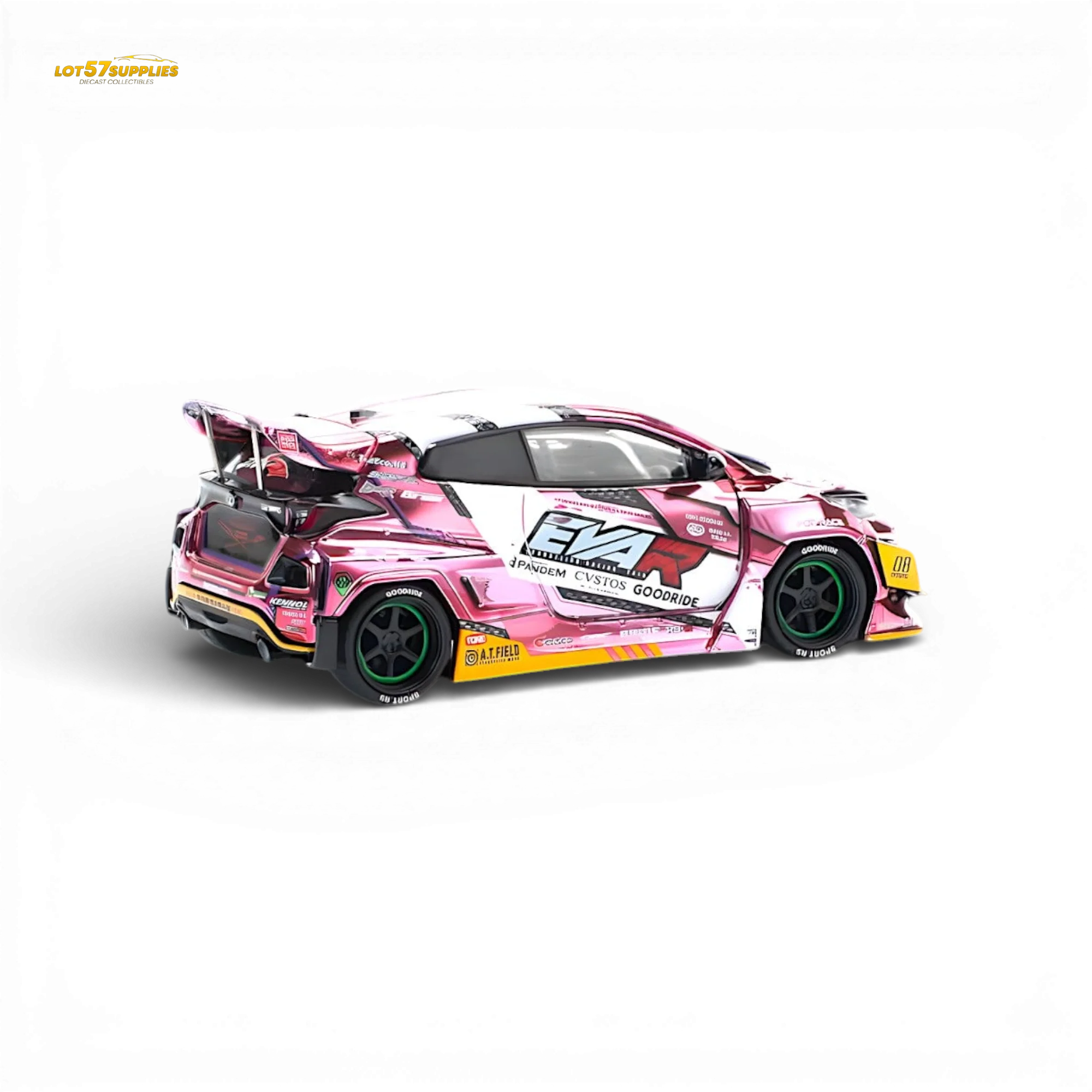 PopRace Toyota GR YARIS Pink EVA RT Production Model 1:64 - Image 2