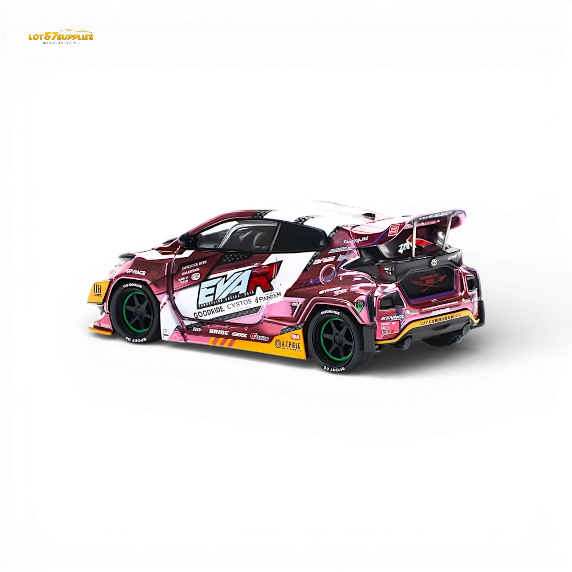 PopRace Toyota GR YARIS Pink EVA RT Production Model 1:64 - Image 3