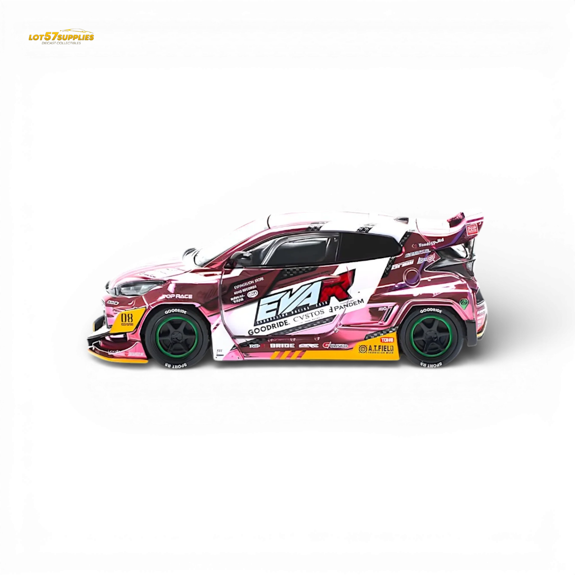 PopRace Toyota GR YARIS Pink EVA RT Production Model 1:64 - Image 4
