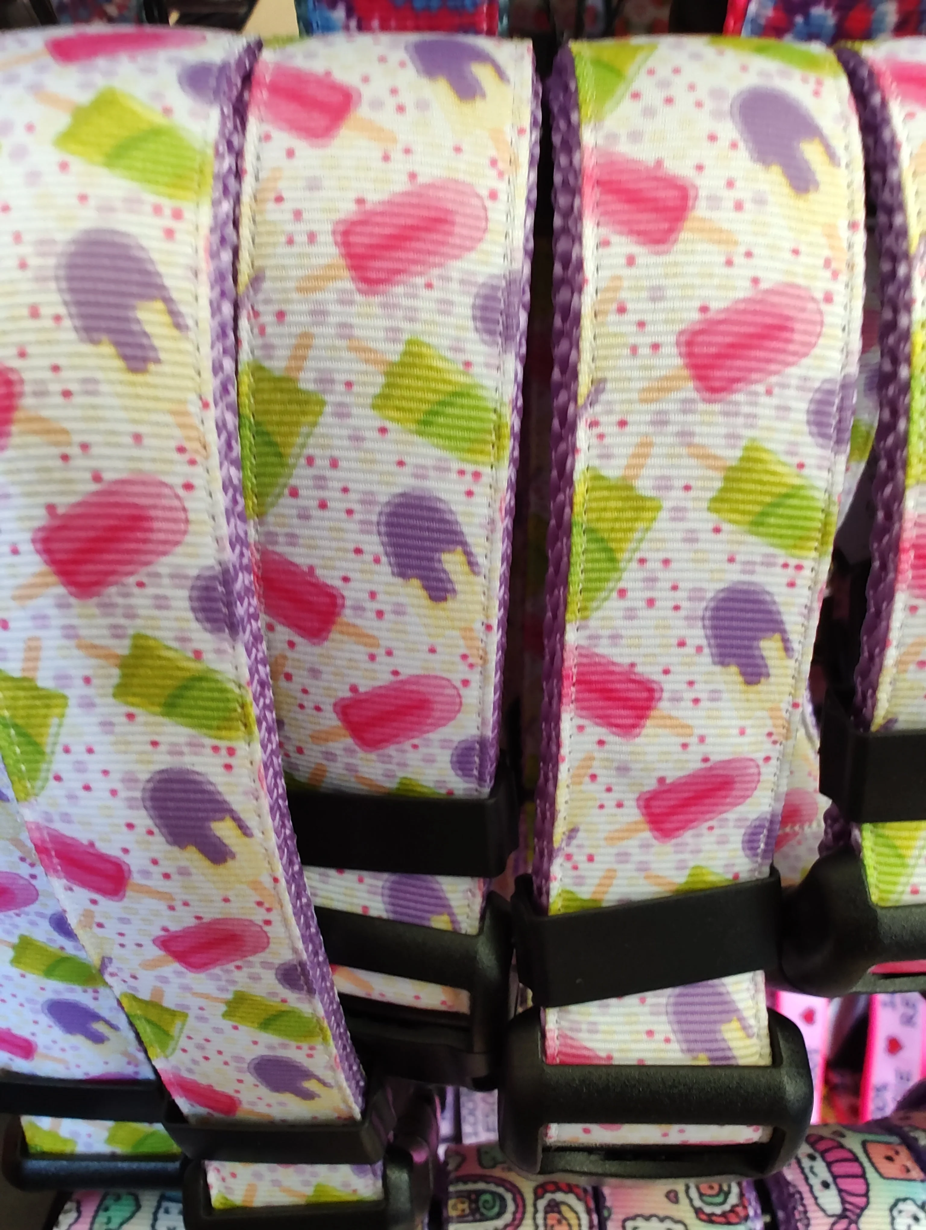 Popsicles Lavender Nylon Dog Collar MD, LG, XL, Leash - Image 2