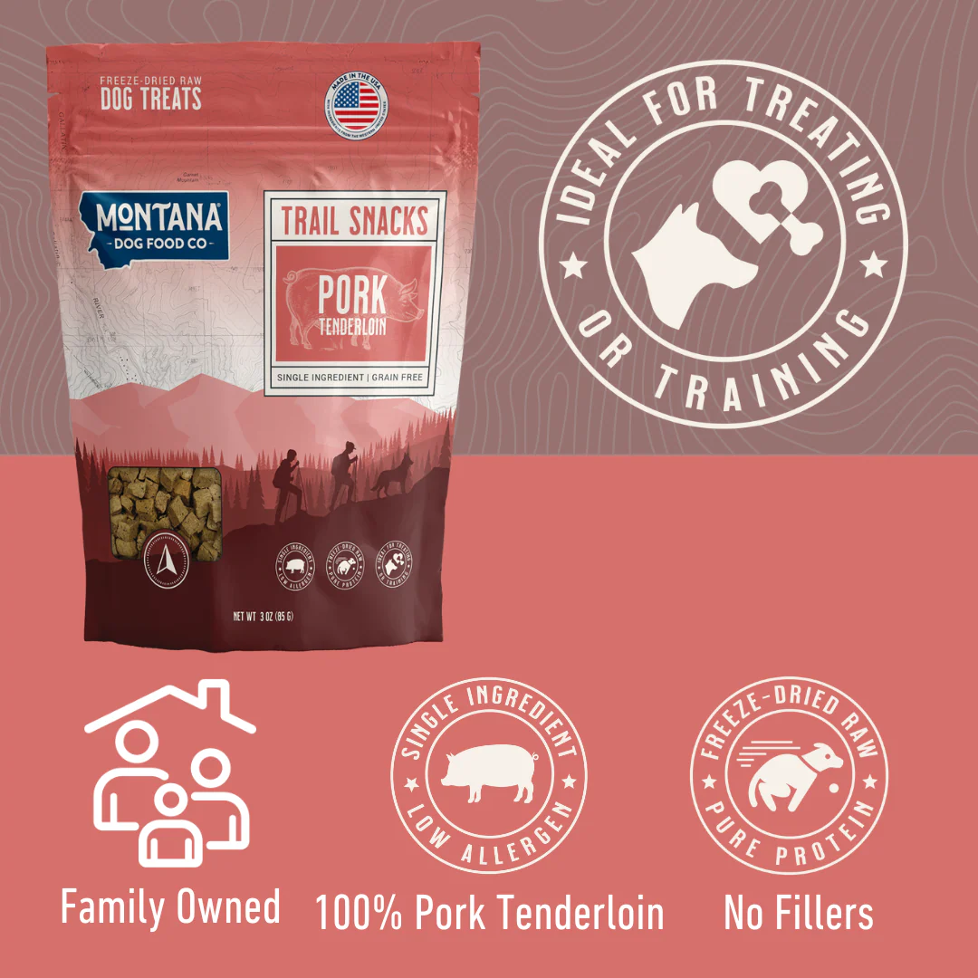 Pork Tenderloin Freeze-dried Raw Trail Snacks (Treats) for Dogs 3oz - Image 3