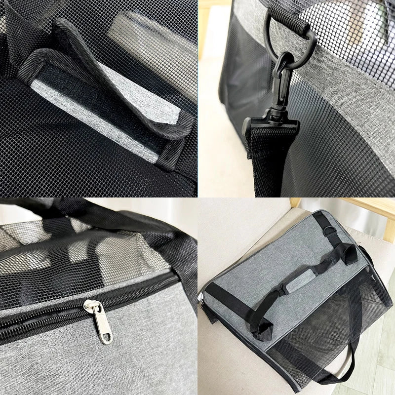 Portable Cat & Dog Carrier Bag – Foldable Breathable Travel Handbag - Image 5