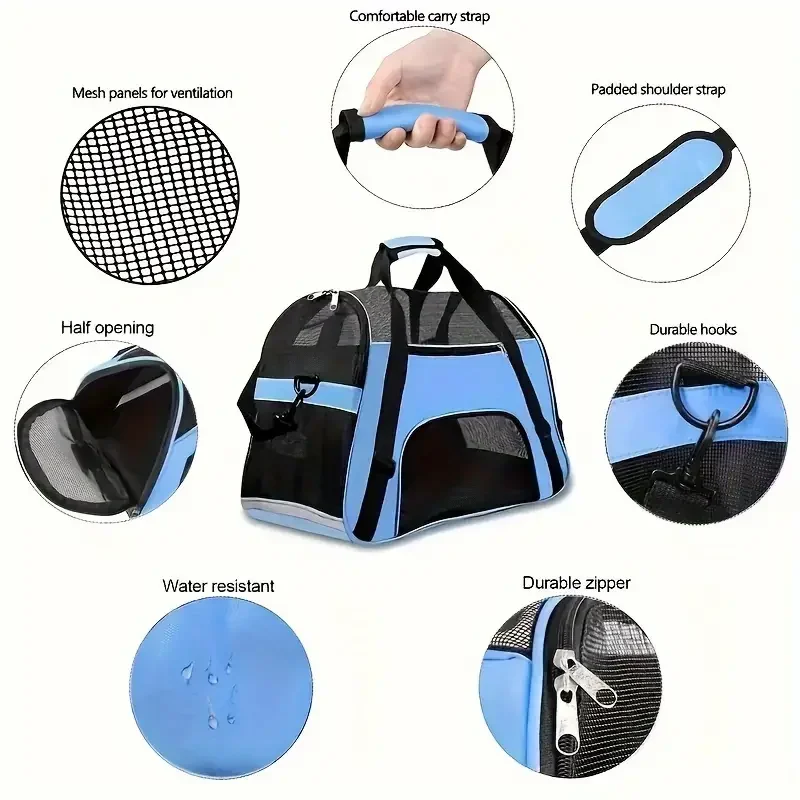 Portable Dog & Cat Travel Carrier – Breathable Mesh Pet Handbag - Image 2
