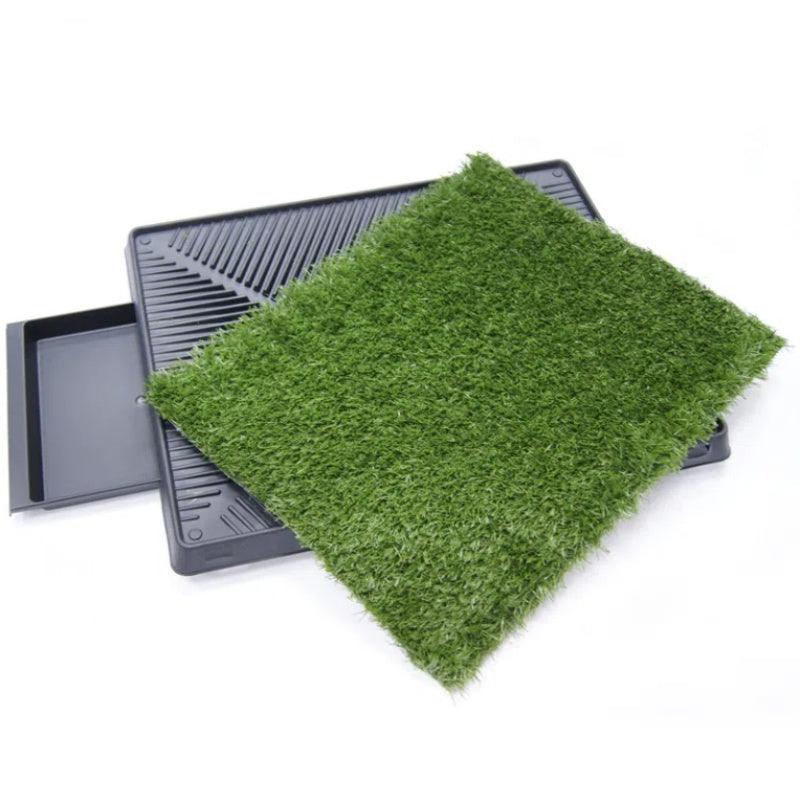 Portable Pet Potty Grass Mat with Tray - Image 2