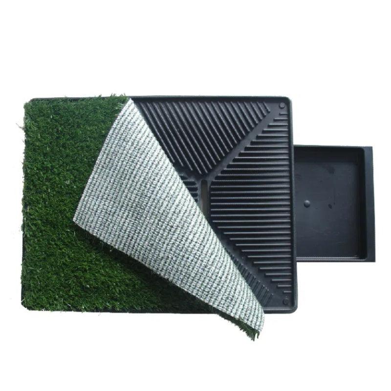 Portable Pet Potty Grass Mat with Tray - Image 4