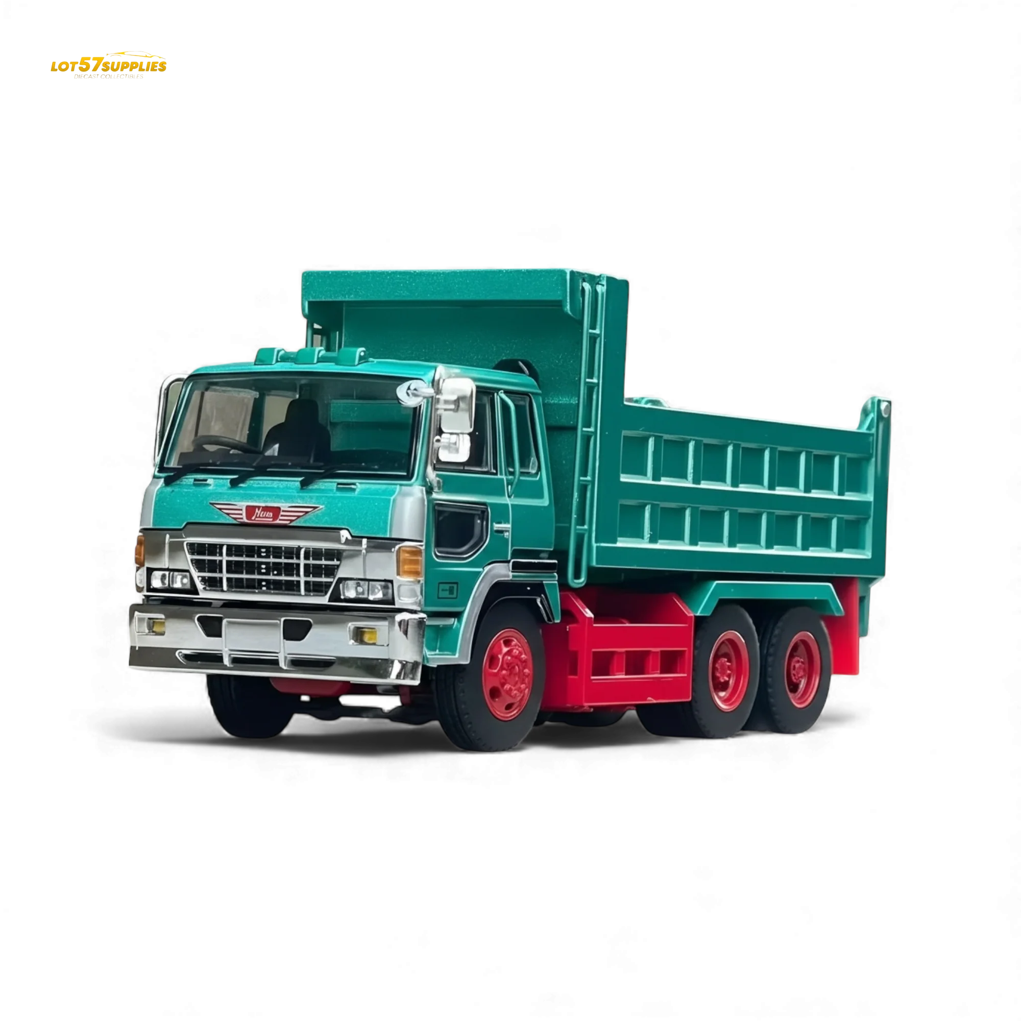 (Pre-Order) DBGT Hino Super Dolphin Dump Truck Green 1:64 - Image 4