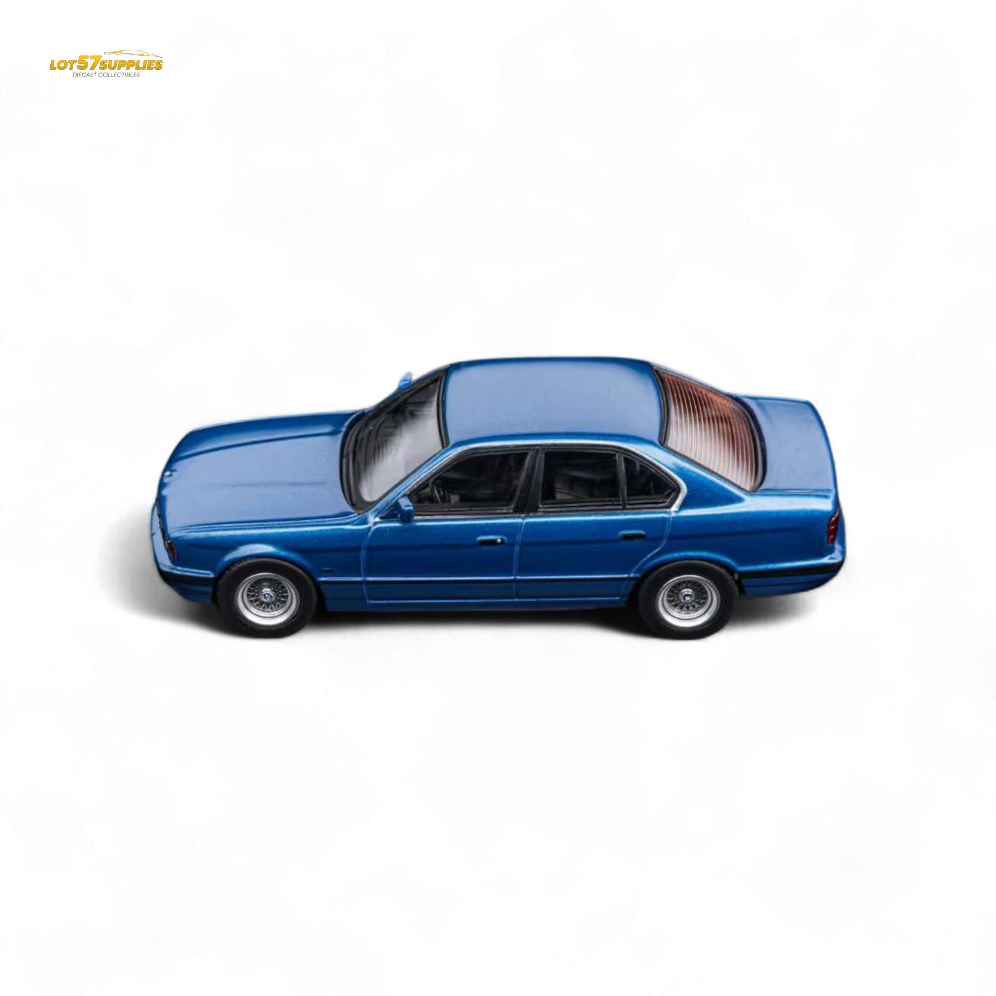 (Pre-Order) DCM BMW E34 5-Series Sedan Avis Metallic Blue 1:64 - Image 2