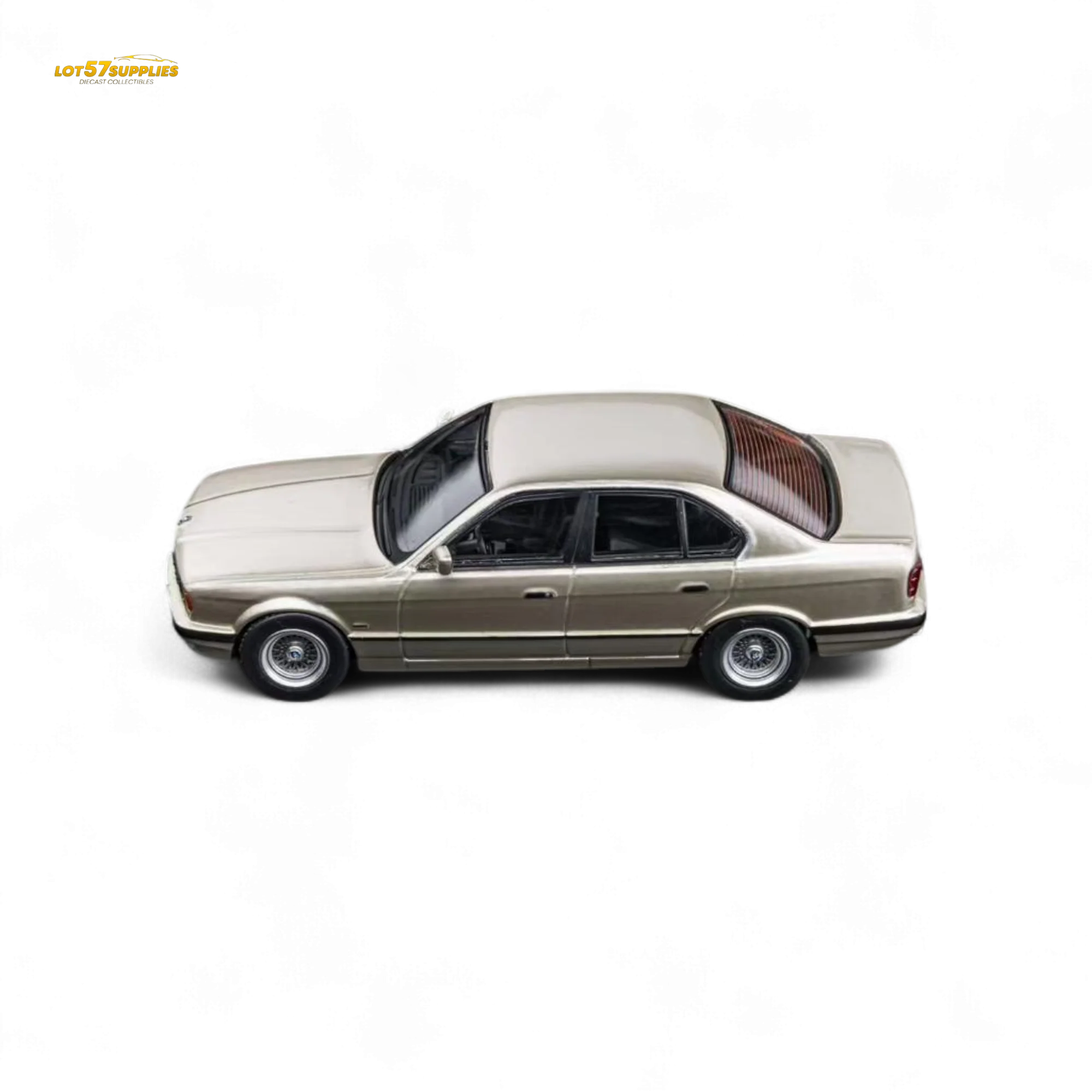 (Pre-Order) DCM BMW E34 5-Series Sedan Cashmere Beagle Gold 1:64 - Image 2