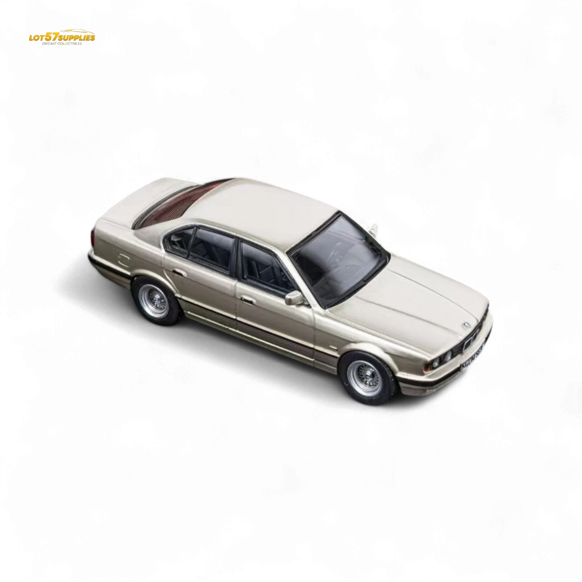 (Pre-Order) DCM BMW E34 5-Series Sedan Cashmere Beagle Gold 1:64 - Image 3